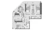 3 غرف نوم شقة مخطط الطابق «3BR» في DWTN Residences