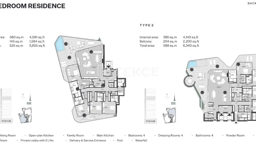Apartamento de 4 dormitorios en Business Bay, UAE No. 218 № 27