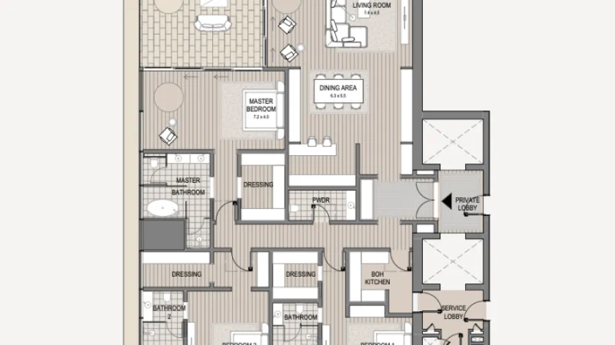 Apartamento de 2 dormitorios en Business Bay, UAE No. 232 № 9