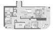 Планировка Квартиры «2BR» с 2 спальнями в ЖК DWTN Residences
